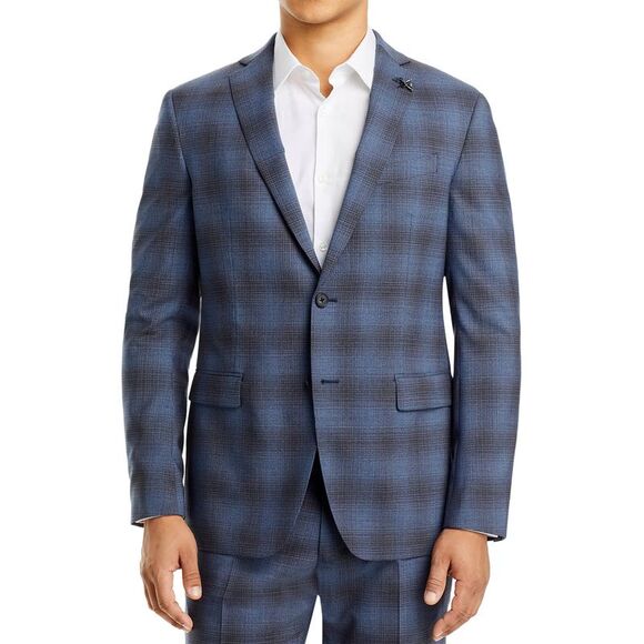 John Varvatos Other - John Varvatos Star Usa Mens Slim Fit Wool Plaid Suit 40 Regular Blue - NWT $825